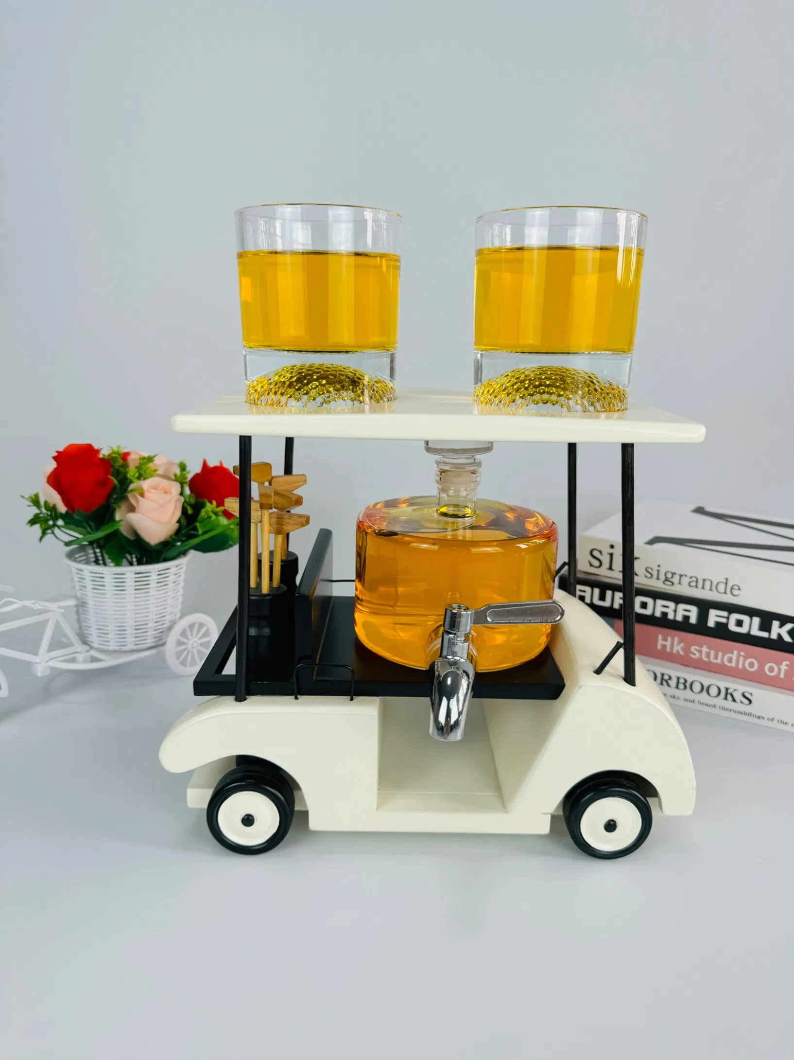 Modern Handcrafted Glass Decanter Set with Clear Color