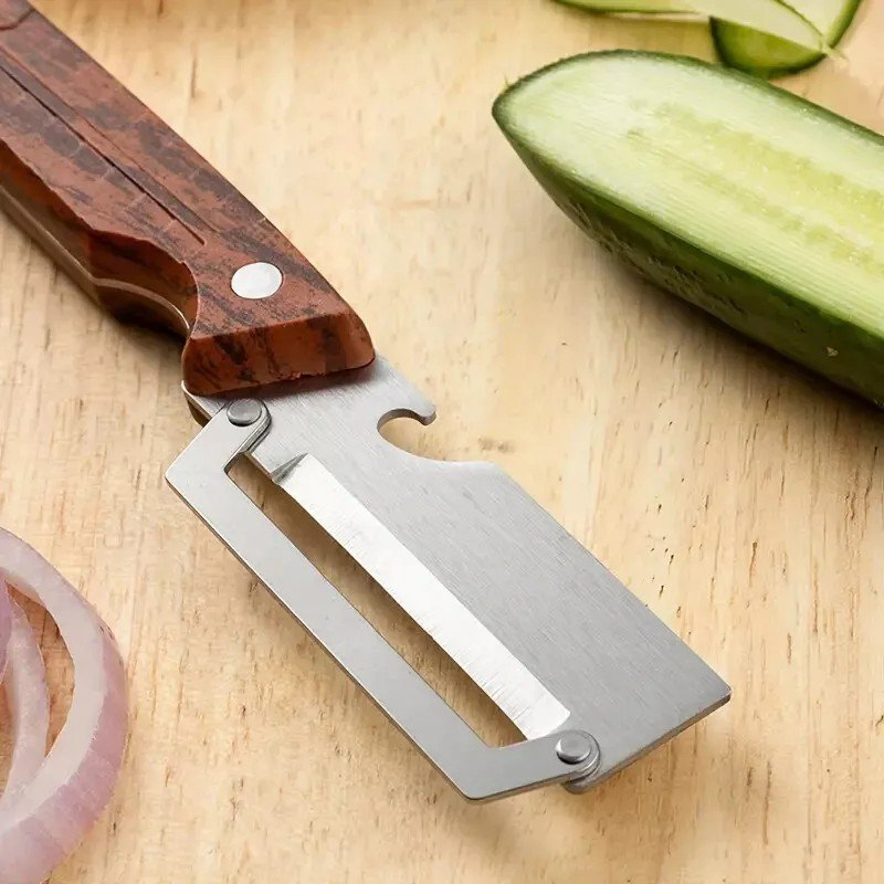 Stainless Steel Kitchen Peeler & Bottle Opener 2-in-1 Vegetable Slicer for Home