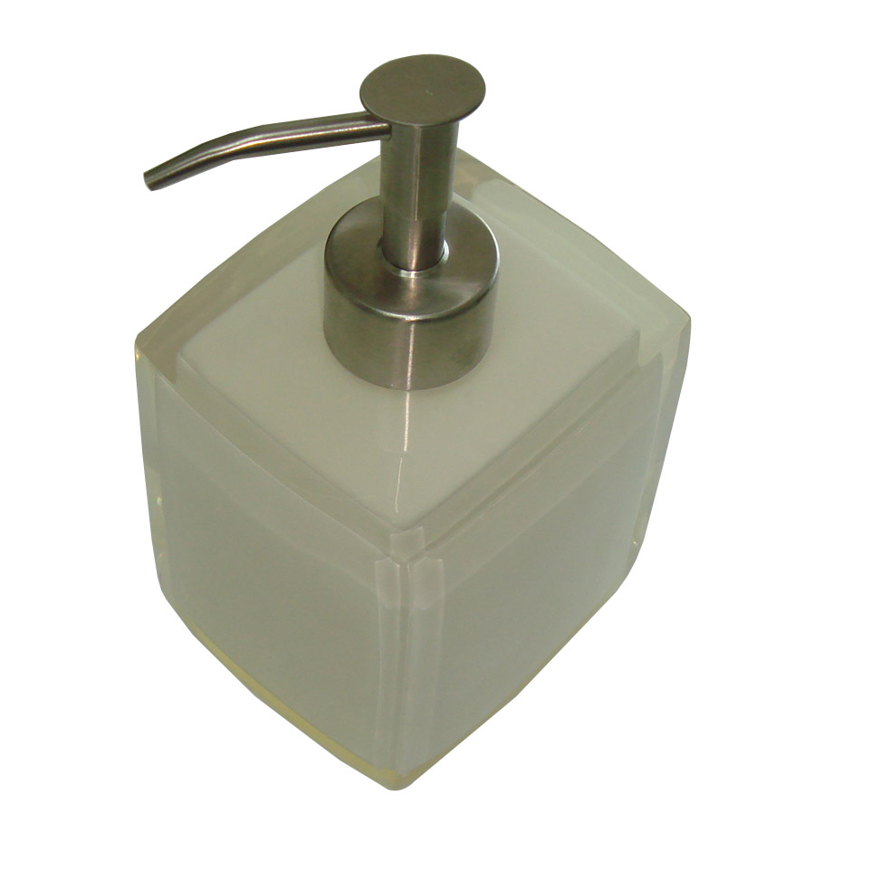 Hotel White Crystal Resin Liquid Soap Dispenser with Logo