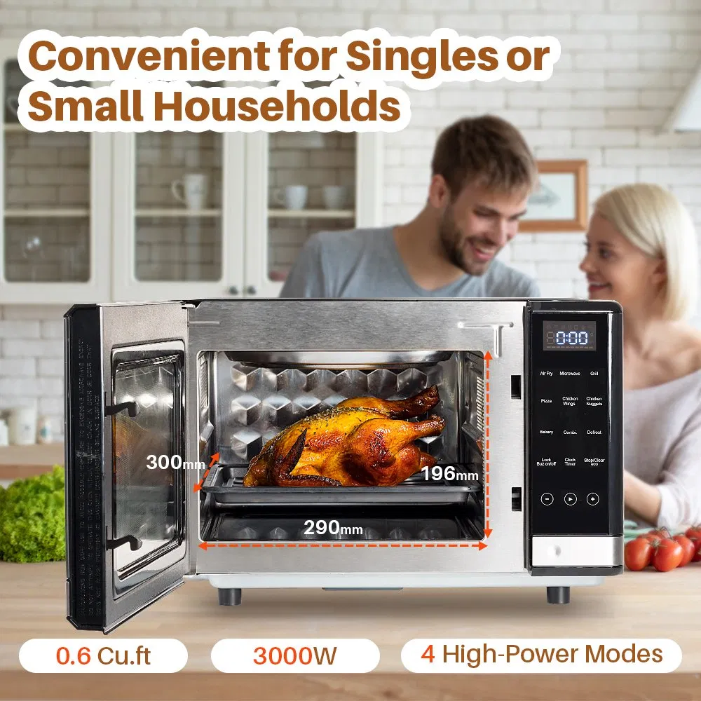 High Quality 17L 3000W Stainless Steel Grill Combi Air Fryer Microwave Oven