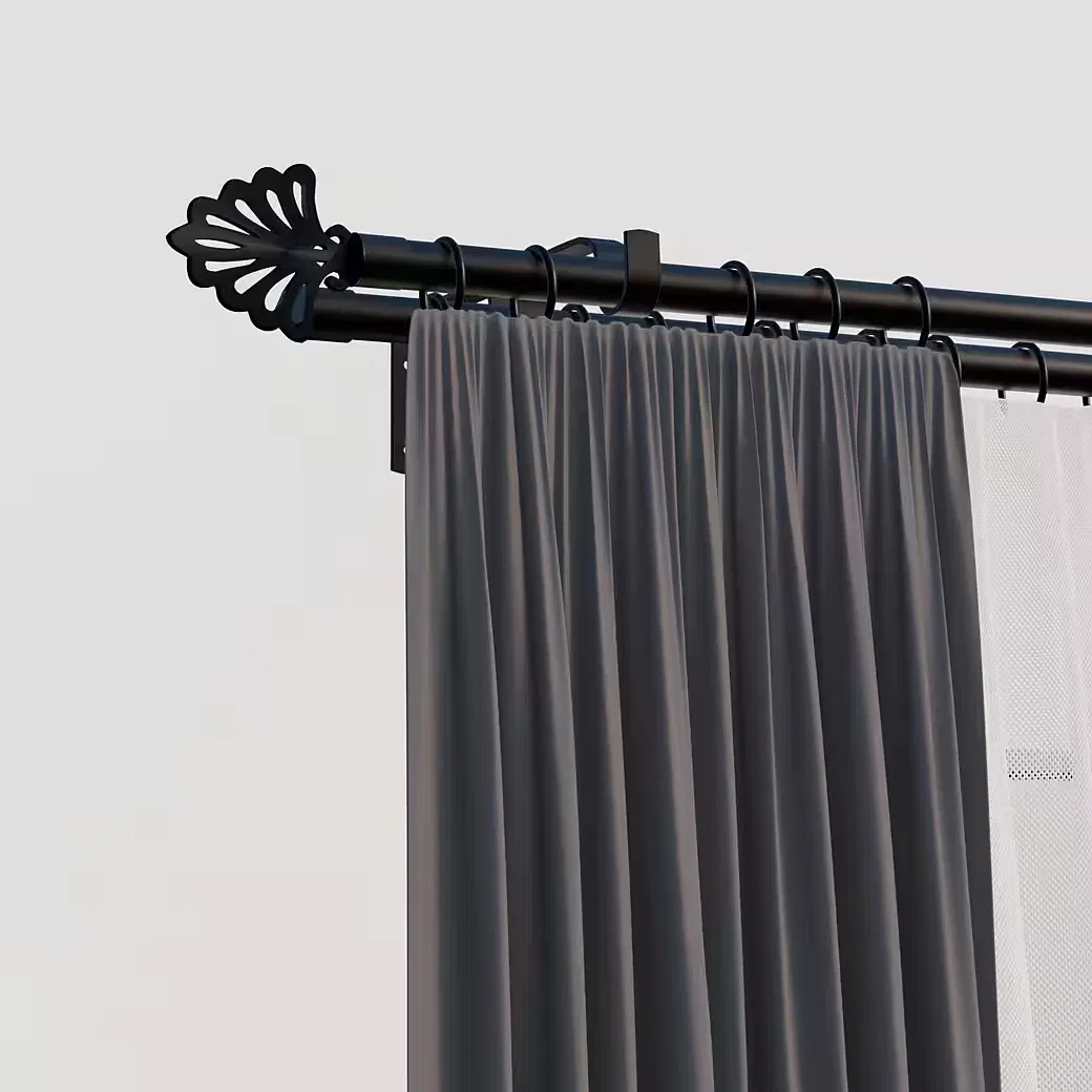 Heavy Duty Commercial Curtain Rod System Adjustable Reinforced Poles Office Conference