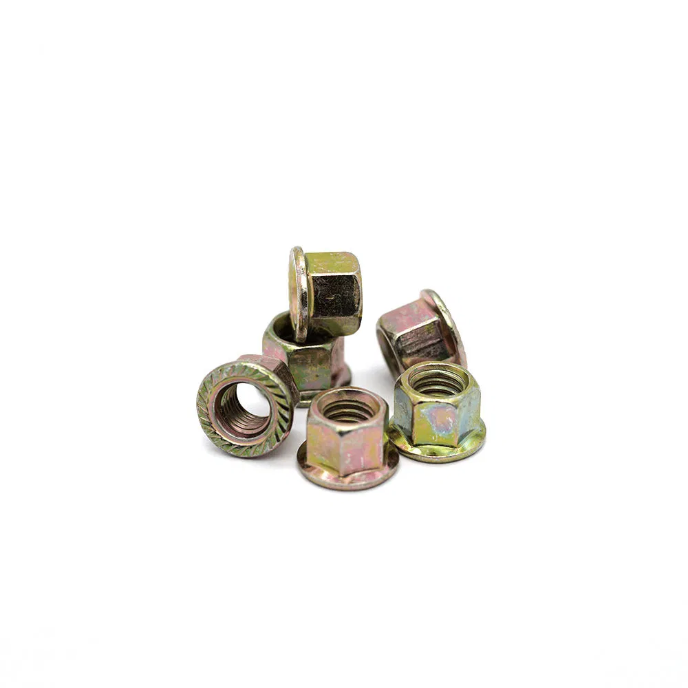Hexagon Head Self-Locking Flange Nuts with Flush Vertical Groove and Serration