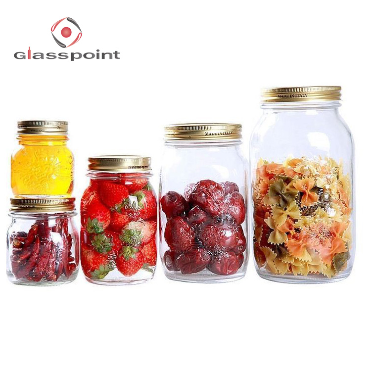 Transparent Food Glass Container Grade Round Jam Honey Jelly Glass Storage Jar