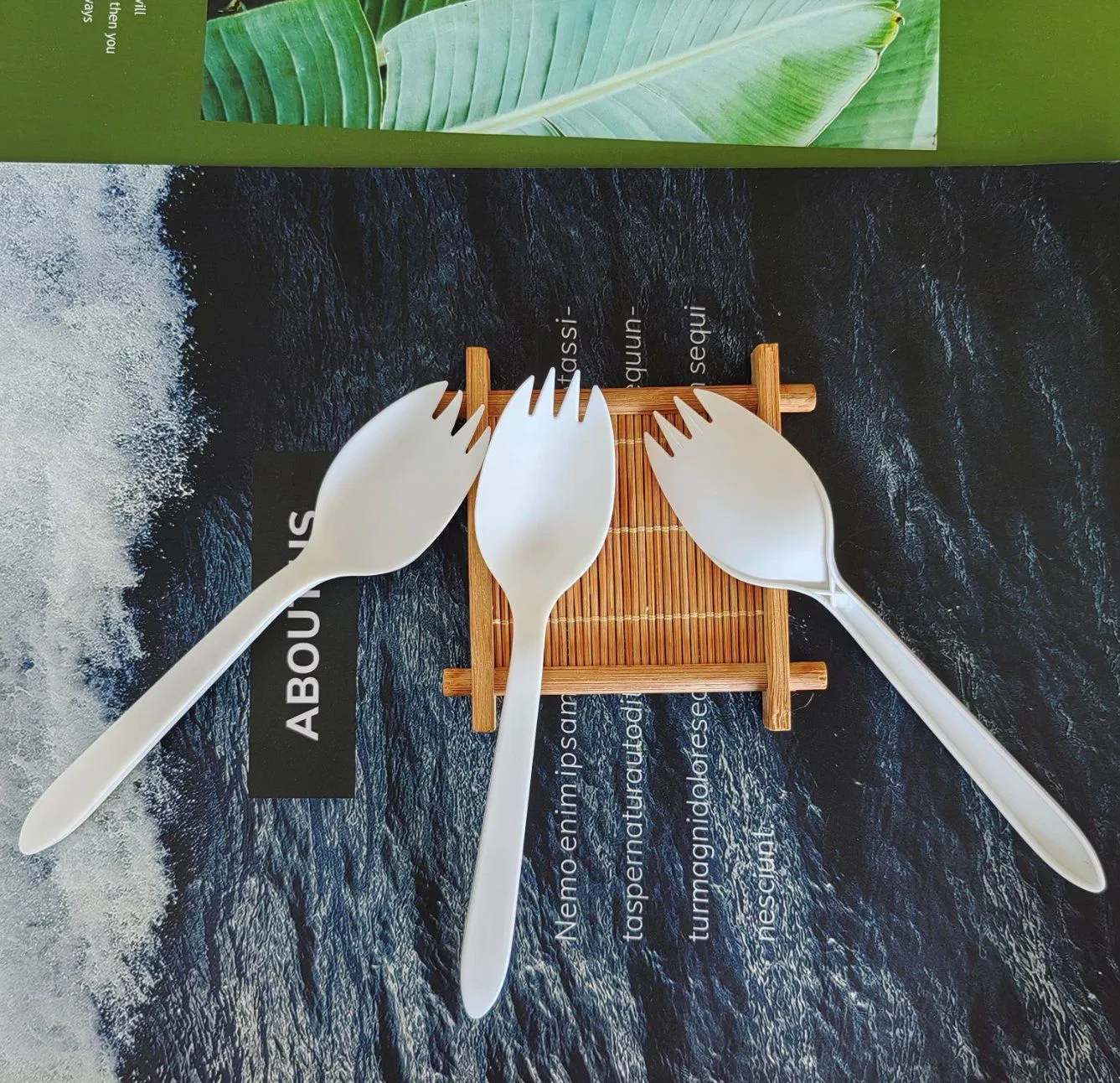 Biodegradable & Eco-Friendly 100% Eco Compostable Cutlery Fork Spoon Spork for Parties