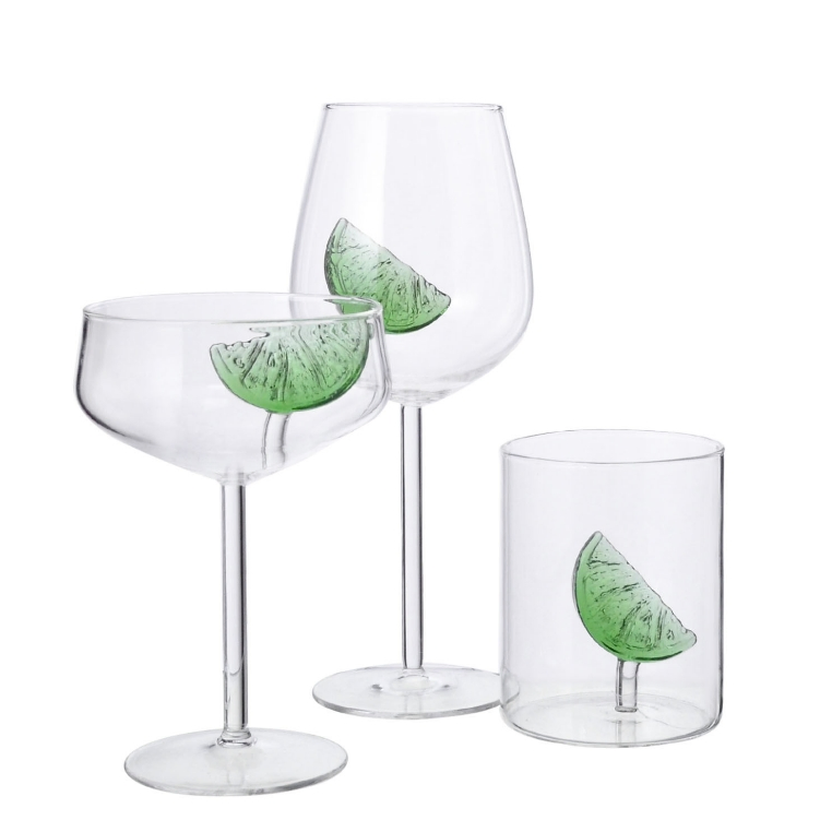 Reusable Wedding Wine Glass High Borosilicate Glass Custom Goblet Wine Glasses with Leman Inside