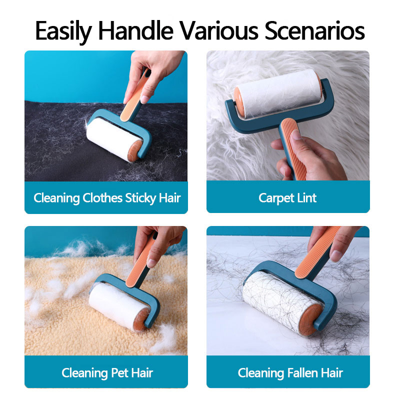 Sticky Paper Hair Remover Roller Hair Remover Can Tear Clothes Dust Removal Paper Hair Removal Brush Replacement Core Strong Sticky Efficient Cleaning