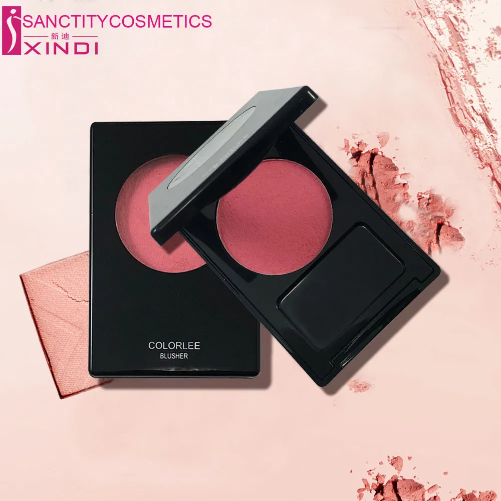 Single Color Blusher with Mirror High Pigment Blush with Brush