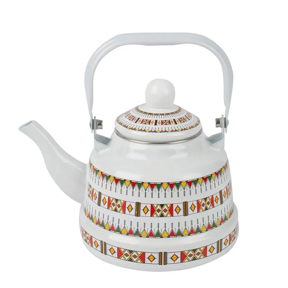 Enamel Teapot Custom Decal Printing Metal Steel Teapot Water Pot Butter Pot