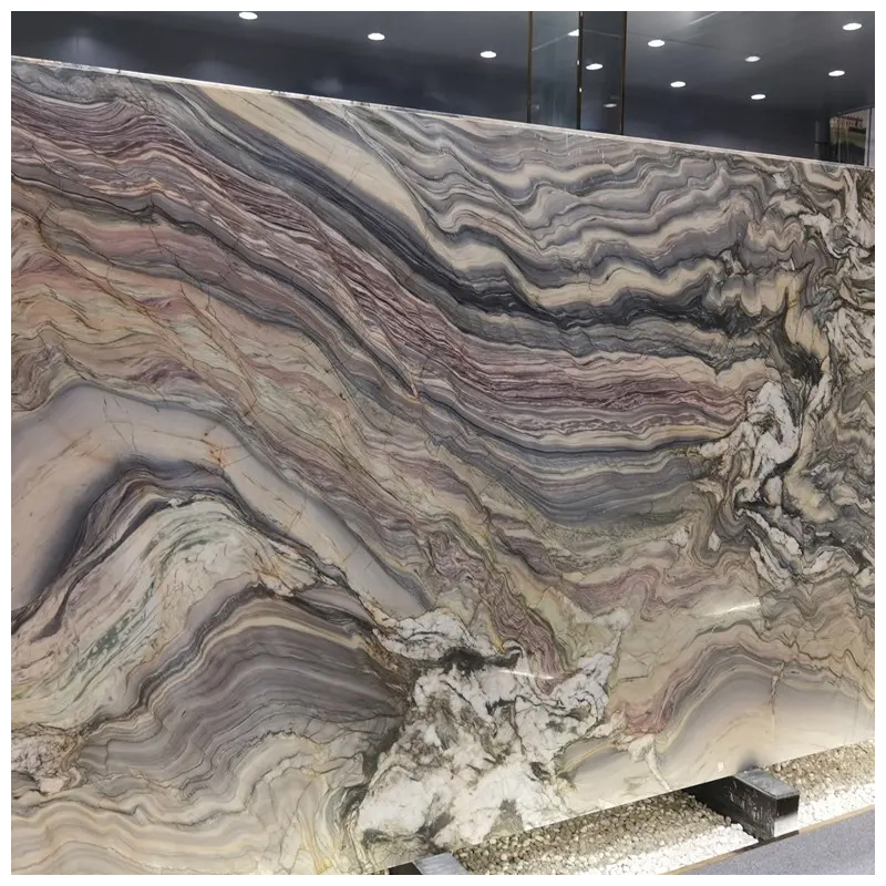 Brazilian Explosion Blue Quartzite Slabs for Countertops and Walls
