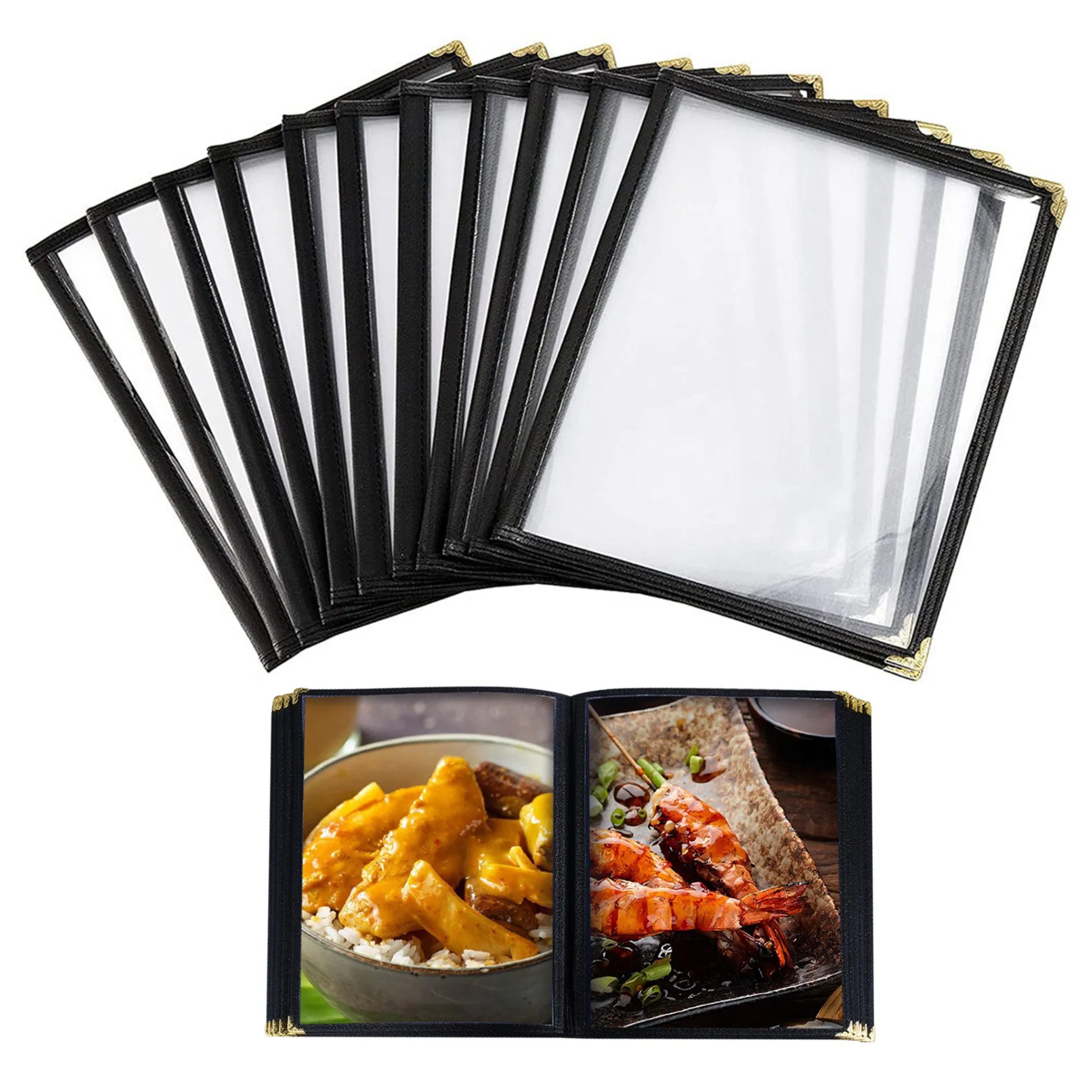 Restaurant Fashion Western Food Menu Plastic Single Page Folder Transparent PVC Covers