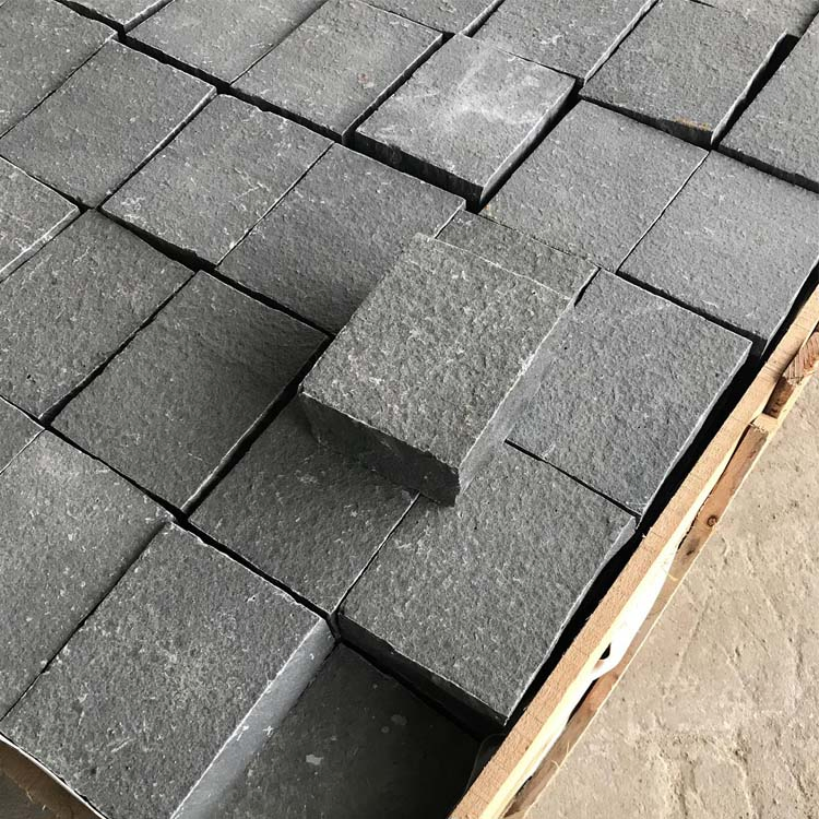 Flamed and Natual Split Sides Black Basalt Stone for Outdoor Paving Stone