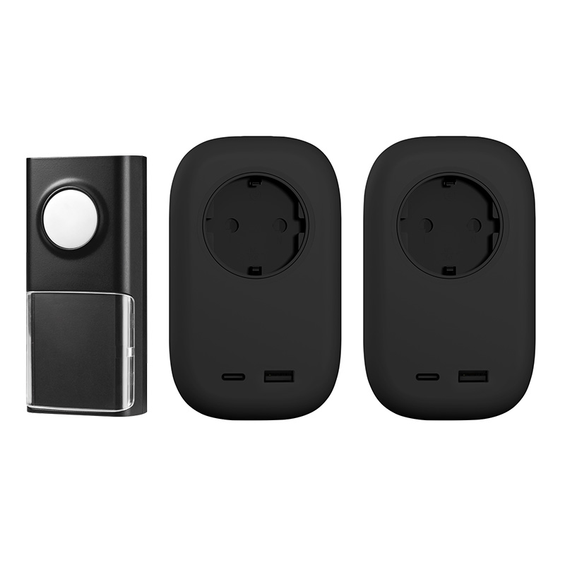 No Battery Kinetic Doorbell with USB/Type C/Socket Charging Door Chime