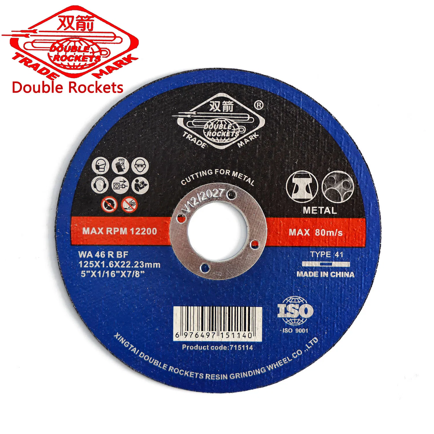 Double Rockets 5"/125mm Abrasive Grinding Wheel Cut off Wheel, Abrasive Cutting Disc for Metal, Double Net