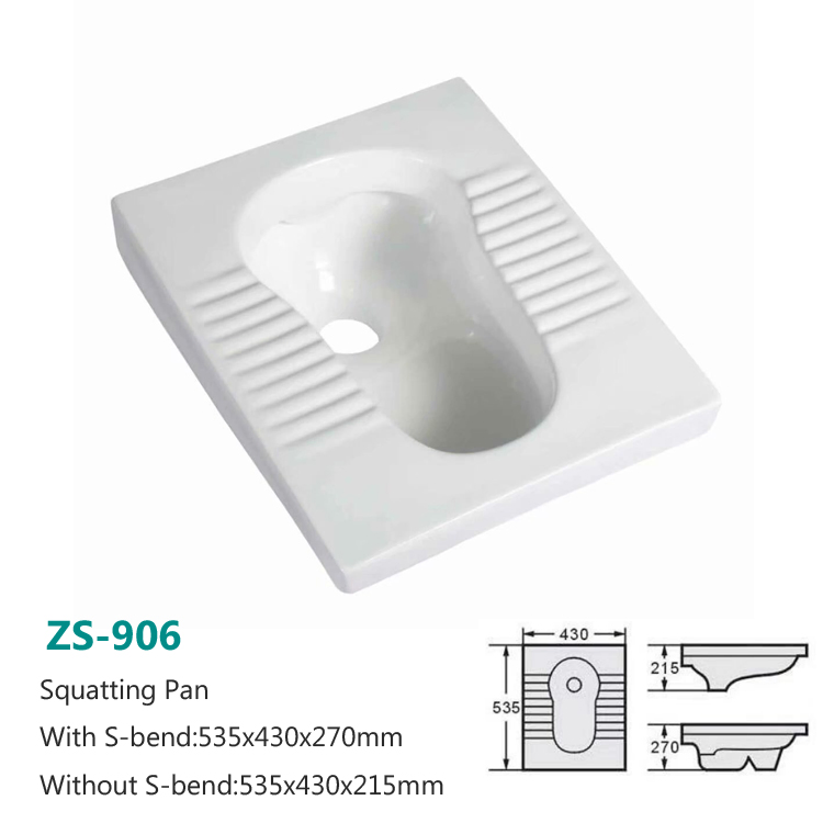 Bathroom Sanitary Ceramic Washdown Toilet Wc Squatting Pan Toilet Save Water Squatting Pan Without Cover Squatting Pan