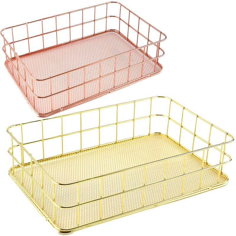 Wholesale Sales of Metal Cosmetics, Gold Containers, Storage Baskets