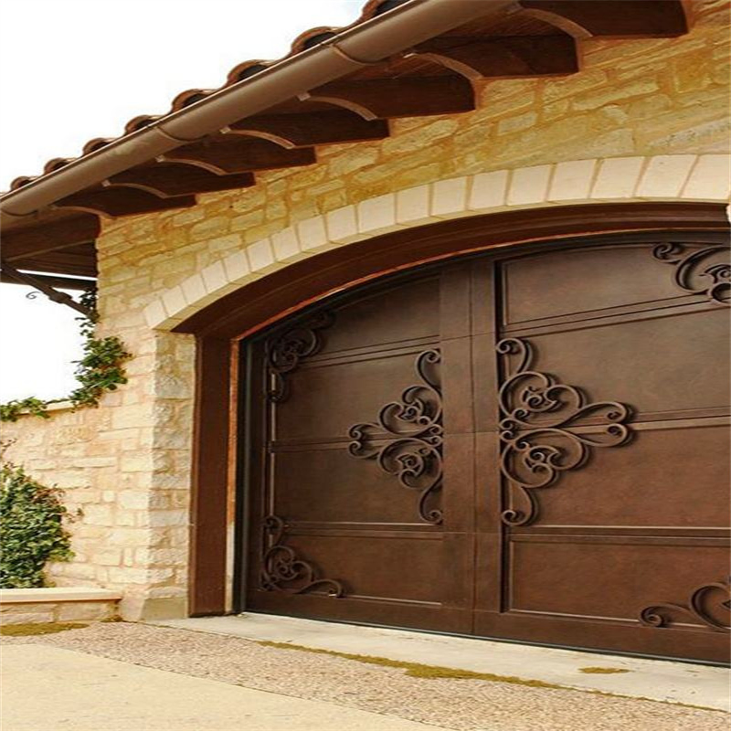 Modern Automatic Remote Electric Folding Wrought Iron Metal Entry Garage Door
