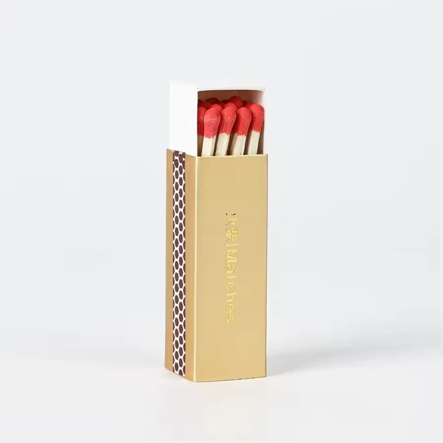 Gold and Silver Boxed Hot Silver Matches High-End Colorful Head Cigars Aromatherapy Boxed Matches Birthday Candles Matches