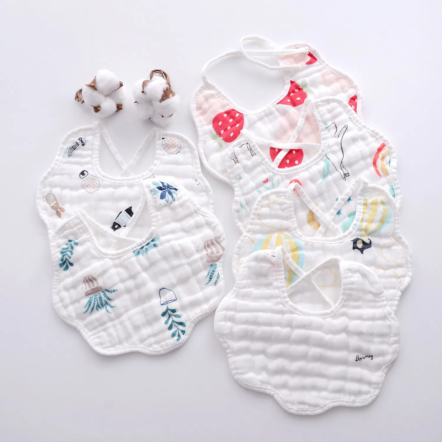 Factory Price Ultra-Soft Breathable Home Care Infant Cotton Baby Bibs