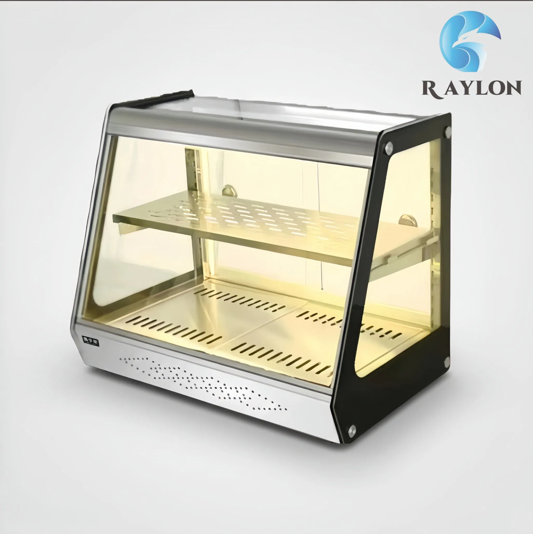 Curved Glass Heated Food Display Cabinet for Bakery