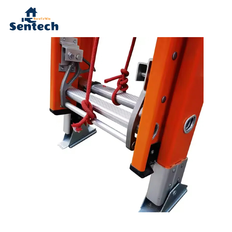 225lbs Load Bearing FRP Material Extension Ladder with Electrical Insulation Function