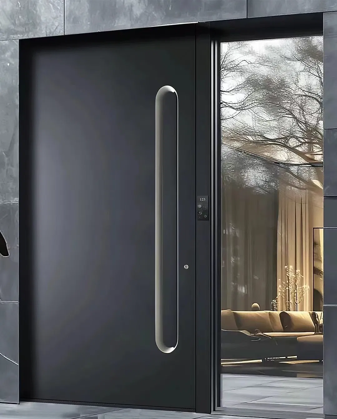Premium Stainless Steel Security Door with Smart Lock System