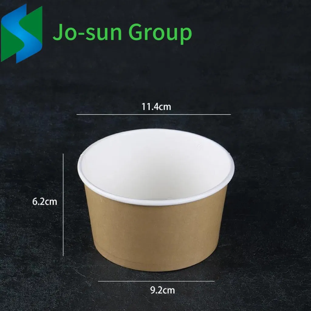 Wholesale Disposable Square Round Paper Cup Heatable Kraft Waterproof Custom Print Logo Paper Salad Bowl