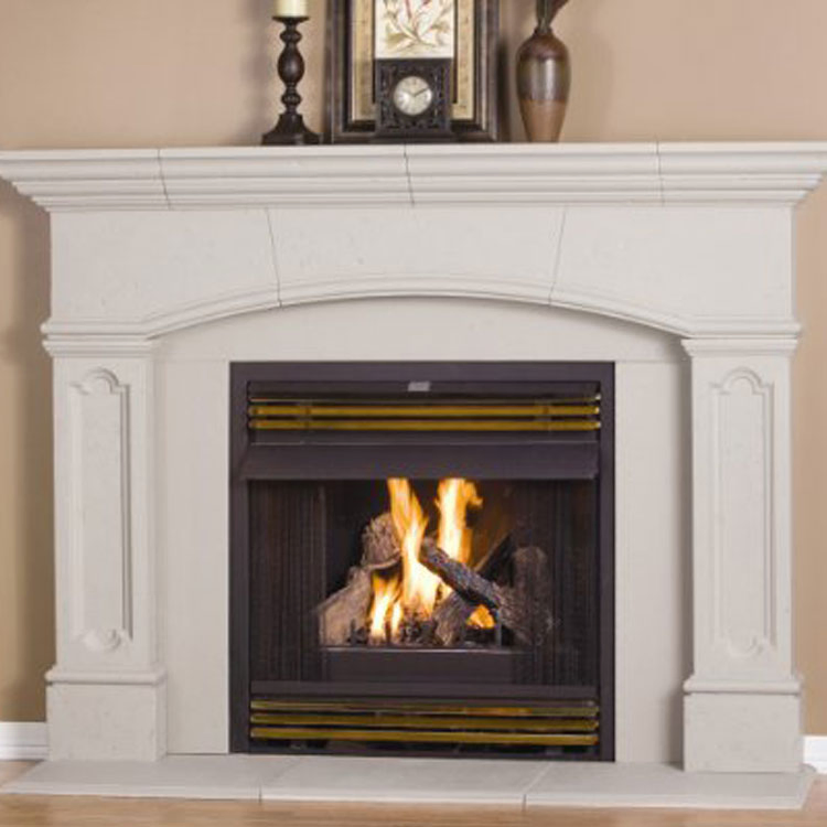 Life Size Indoor White Marble Stone Fireplace Mantel