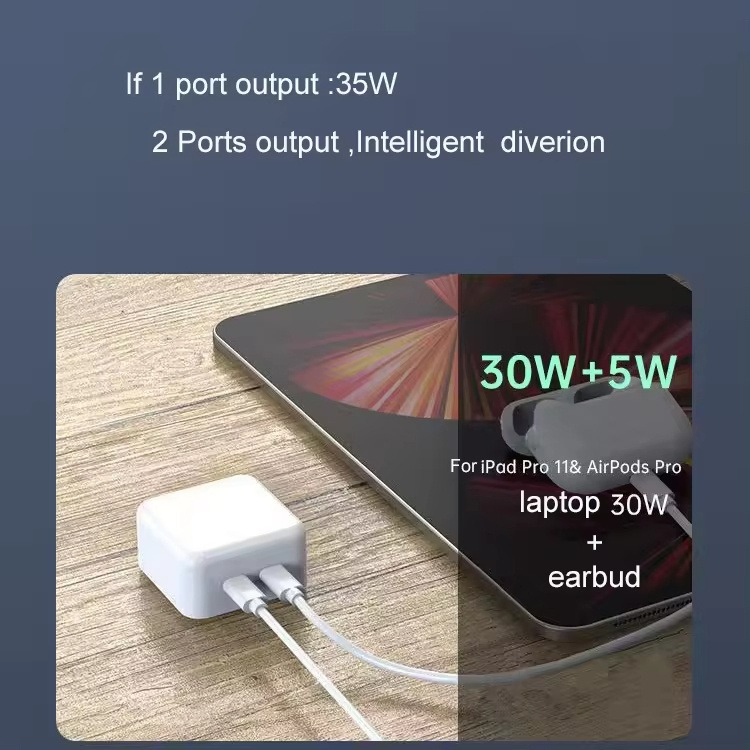 Зарядное устройство GaN 40W с двумя USB-C