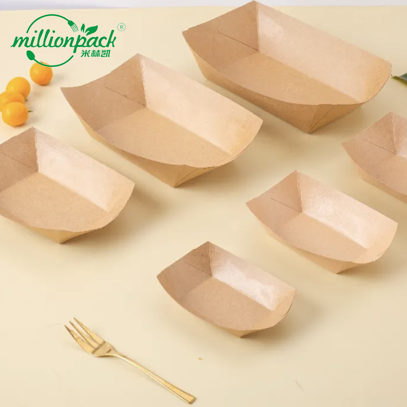 Eco Paper Tray for Restaurant Takeaway Meals Sturdy Reliable Strong Packaging Use