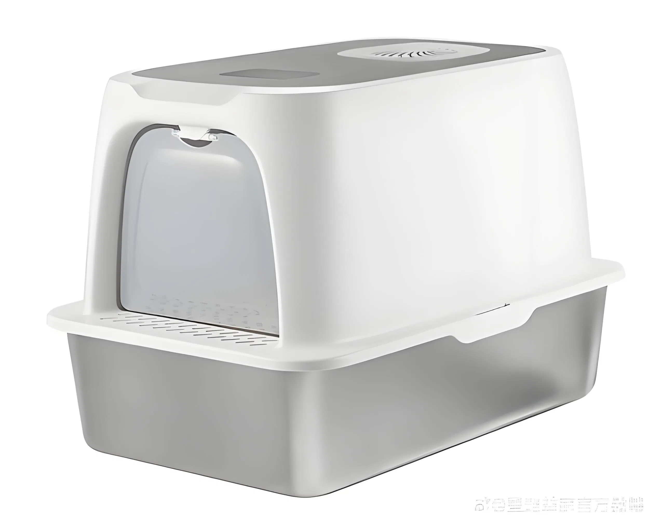 Anti-Corrosive Family-Friendly Cat Litter Box in Stainless Steel