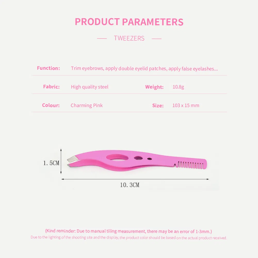Beauty Makeup Tweezers for Eyelash Extension False Lash Applicator Eyebrow Tweezers