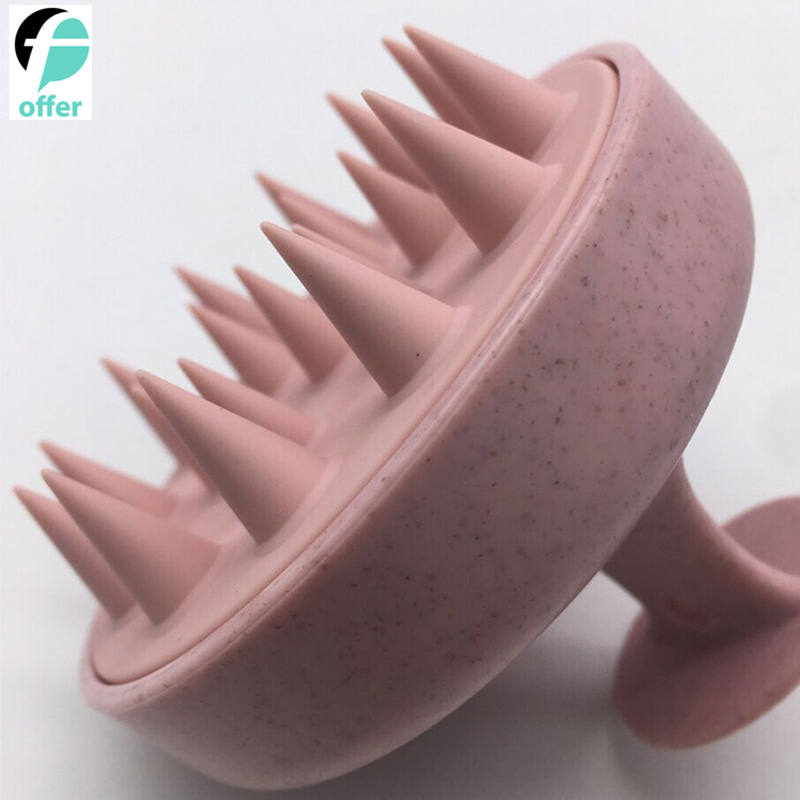 Wheat Straw Silicone Shampoo Brush – Scalp Massager and Hair Cleaning Tool