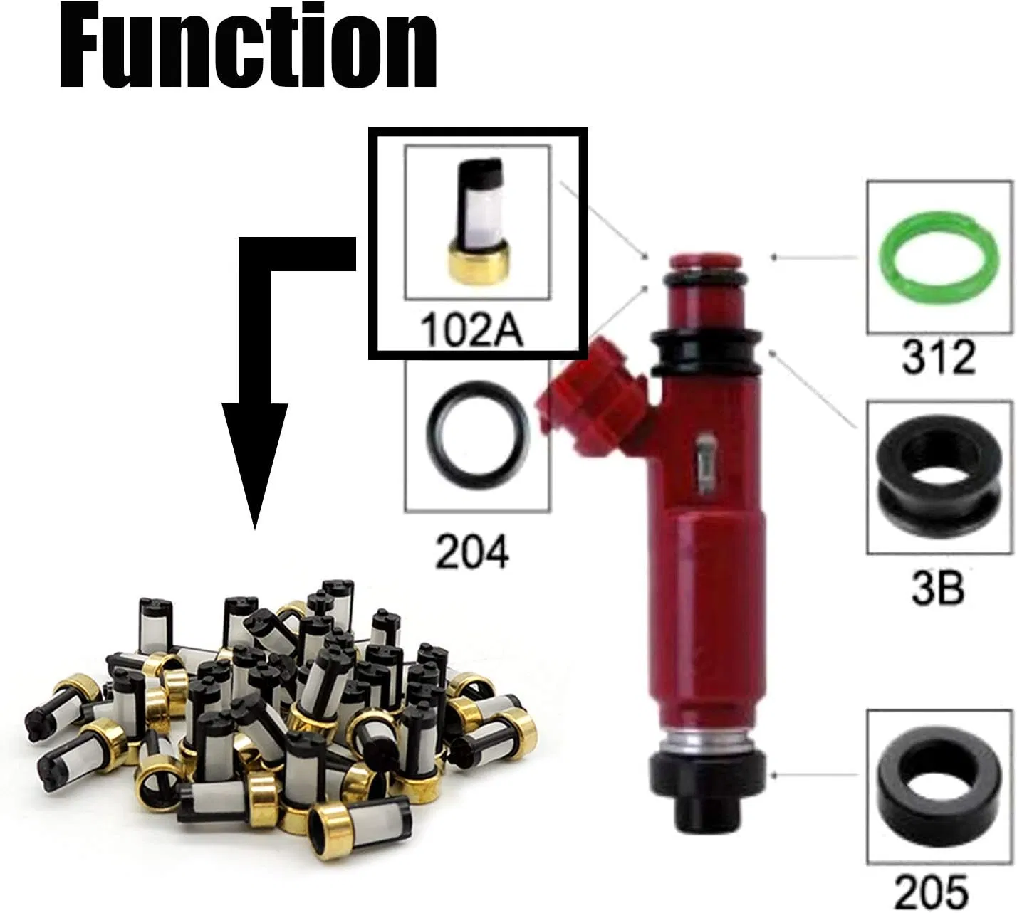 Universal Fuel Injector 102A 102B Micro Basket Filter 6x3x10.7mm ASNU02 Repair Kit