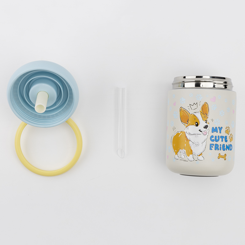 500ml Stainless Steel Insulated Sports Water Bottle with Straw