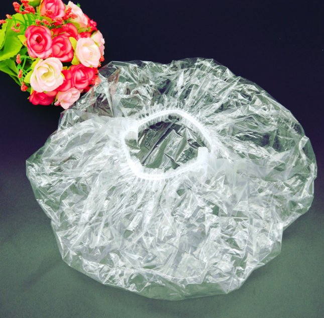 Disposable Waterproof Transparent Salon Hair Dry Cap PE Shower Caps