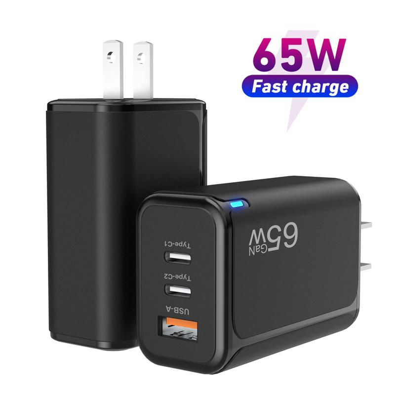 65W GaN Charger Pd 65watt Travel Chargers Multi Function Transparent Charging Pd Power Adapter