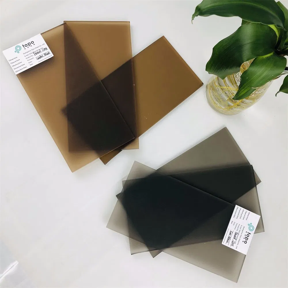 4mm-12mm Bronze No Handprint Acid Etching Satin Frosted Glass (FG-TP)