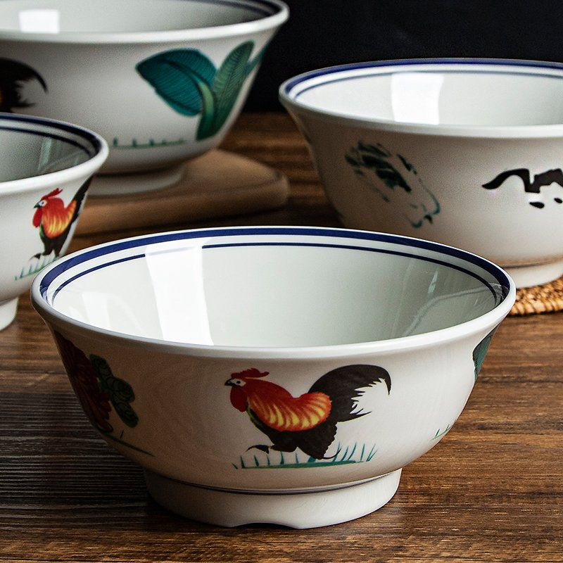 Custom Melamine Soup Rice Bowl Reusable Round Colorful Lamian Noodles Bowl