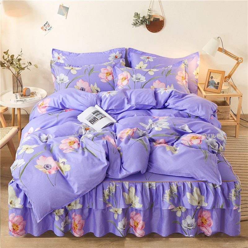 High Quality Luxury Soft Bed Skirt Bed Cover Four Seasons King Queen Size Bedspread Bedsheet