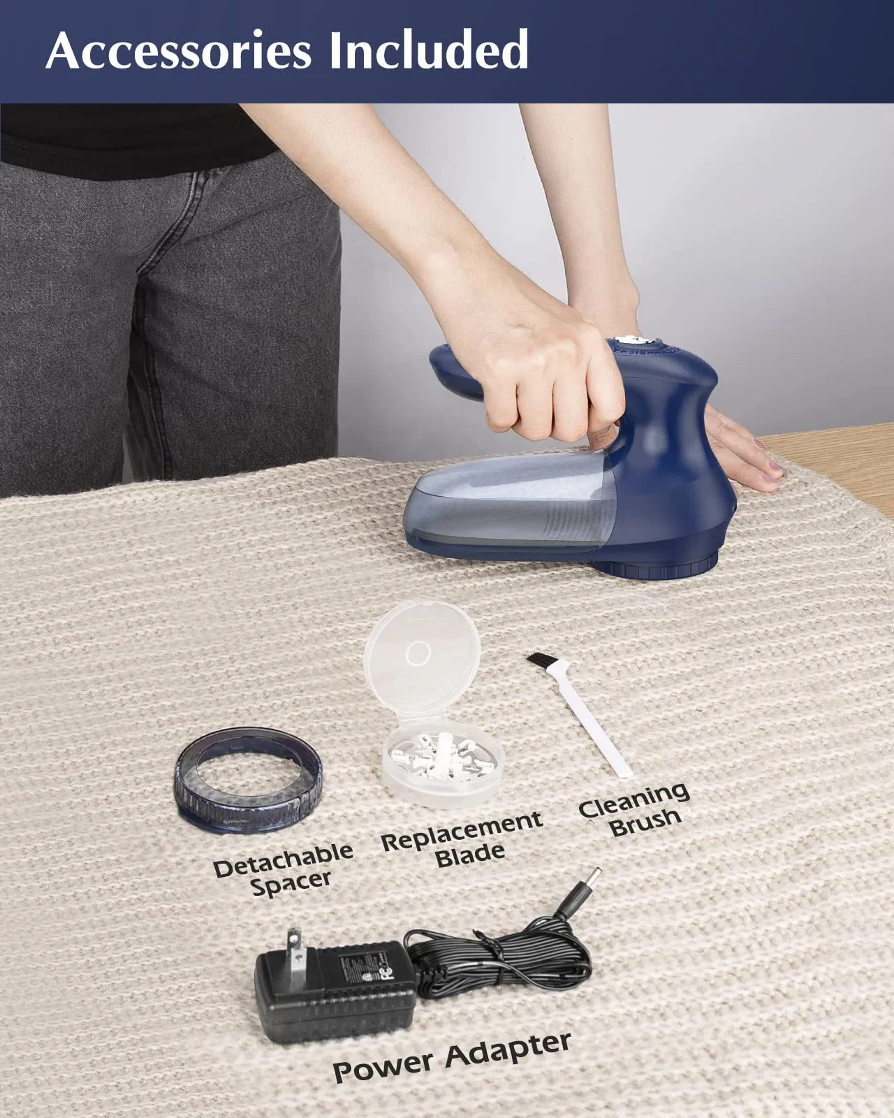 Sweater Fabric Shaver Home-Edition Powerful Efficient AC-Adapter Battery Powered Fuzz Lint Remover