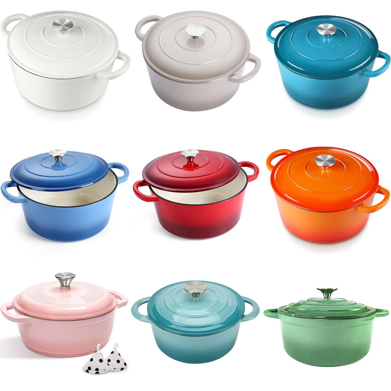 Эмалированная чугунная кастрюля-кокот 24 см