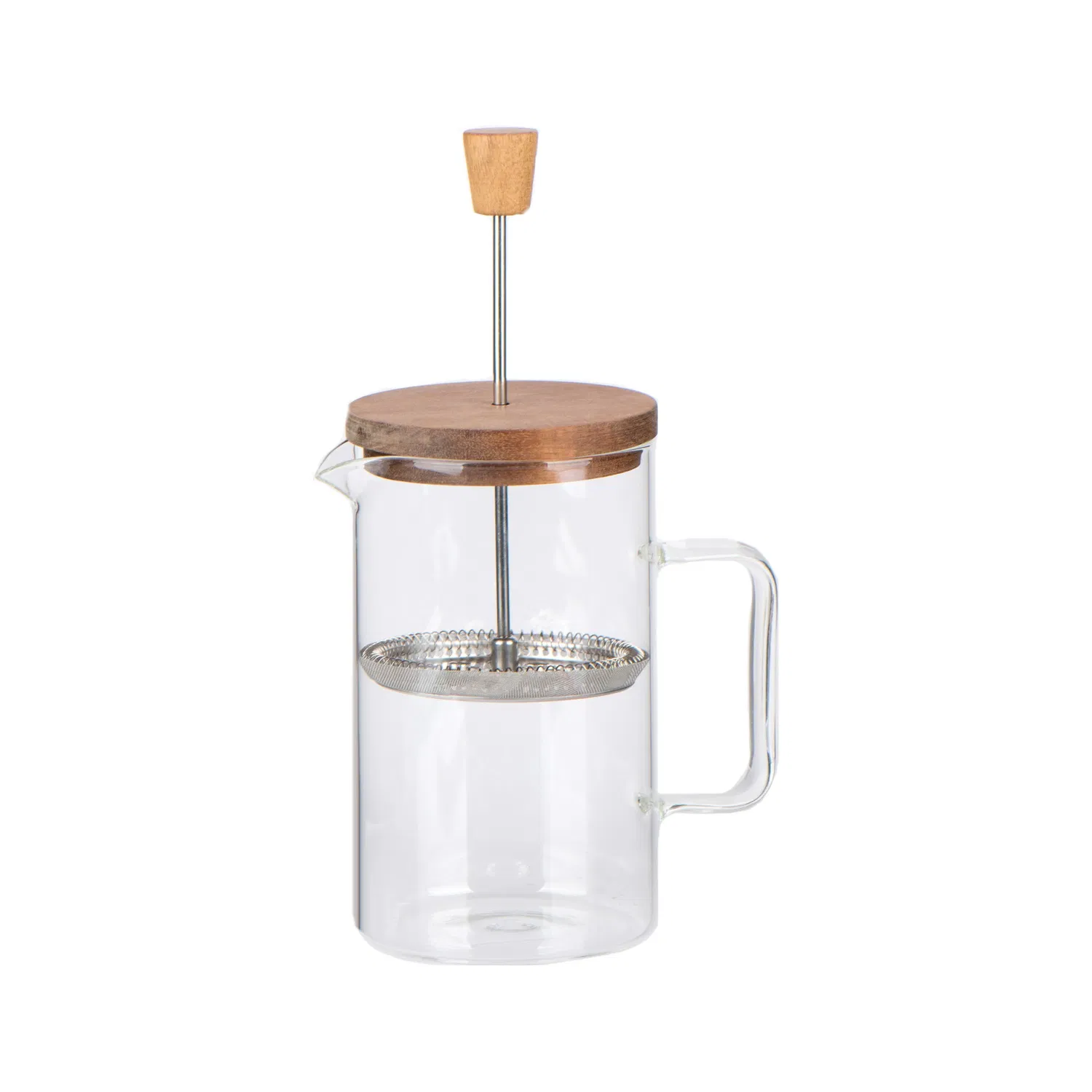 850ml Acacia Wood Lid High Borosilicate Glass Coffee Press Teat Pot Coffee Maker with Stainless Steel Infuser