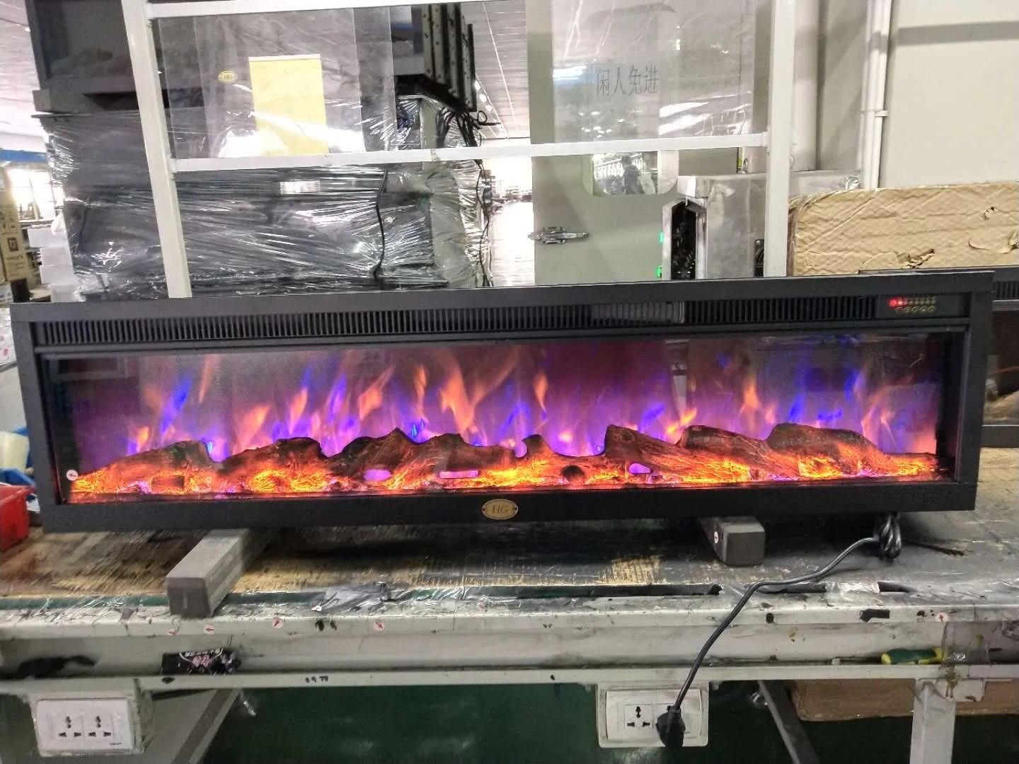 50inch/60inch/72inch/96inch One Side Glass Remote Control/Mobile APP Control/Wall Mounted / Embedded Insert 3D Atomizing 30mm Thin Frame Electric Fireplace