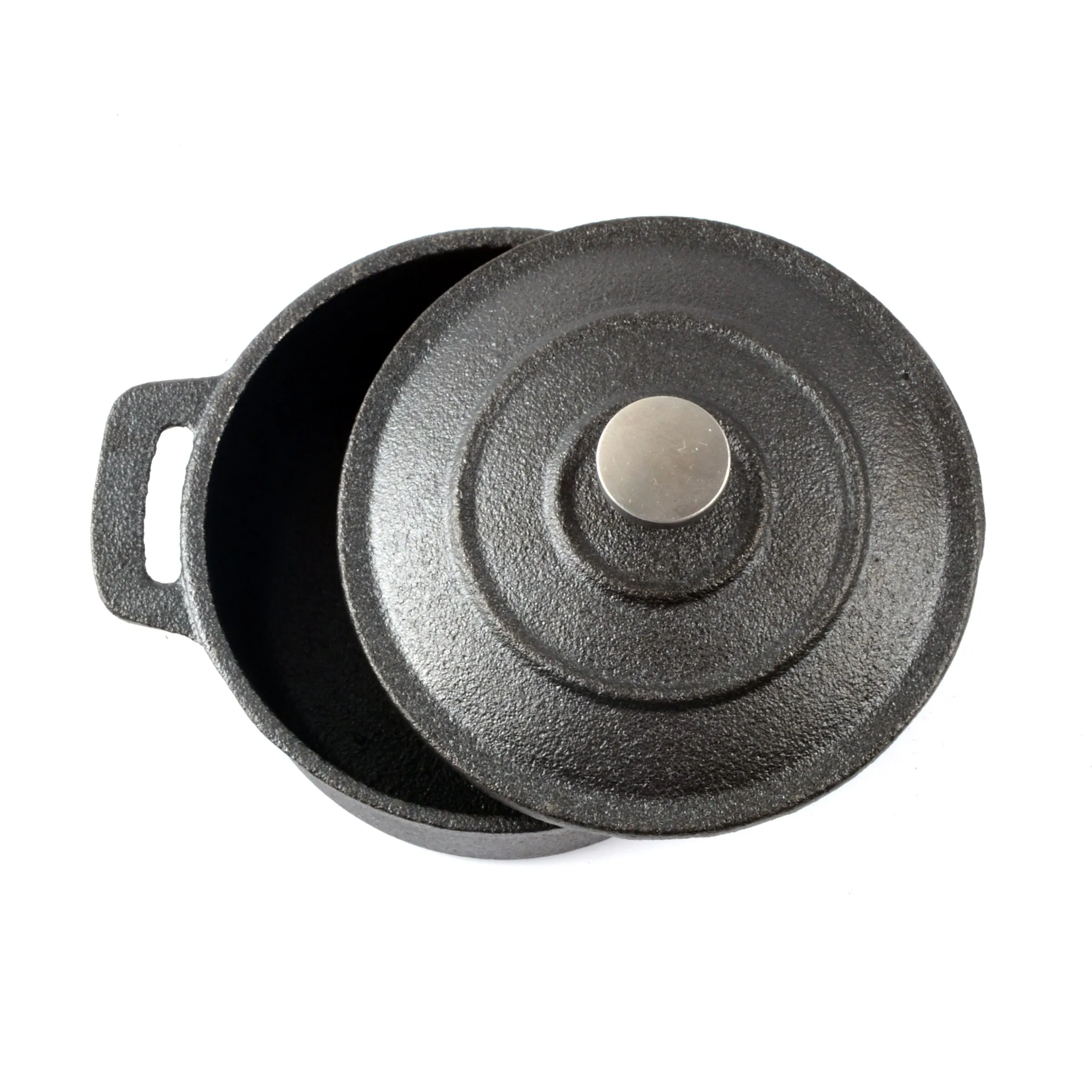 Мини-чугунная кастрюля-кокот с двумя ручками