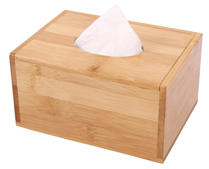 Solid Natural Bamboo Napkin Holder Bamboo Tissue Paper Box
