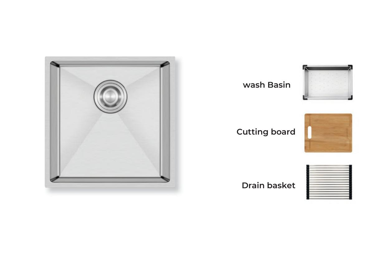 Factory Directly Sale Handmade Modern Stainless Steel Kitchen Sink Single Bowl