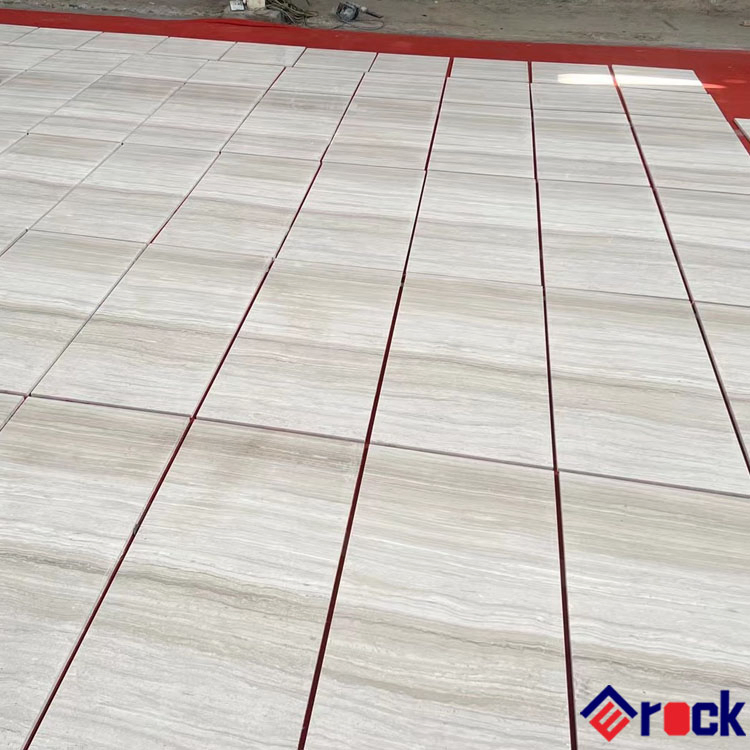 High Quality Honed White Wooden Marble Floor Tiles and Wall Tiles for Hotel Decoration