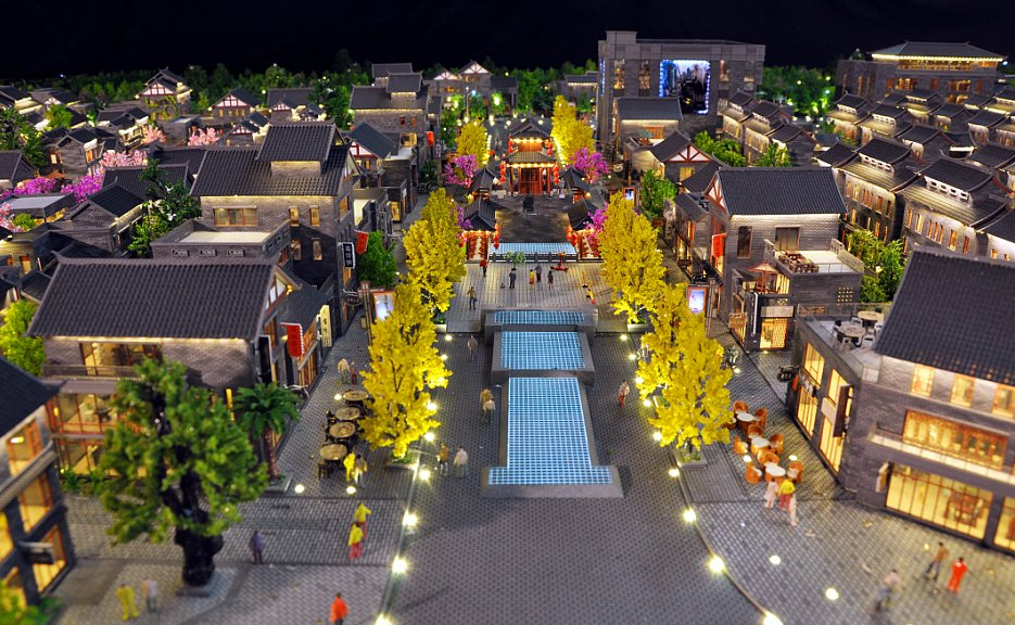 Sand Table Model for Innovative Tourism Resort Planning with Lighting Display