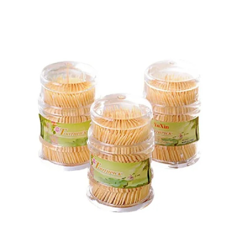 Eco-Friendly Bamboo Toothpicks with Plastic Dispenser, Convenient and Hygienic for Daily Use