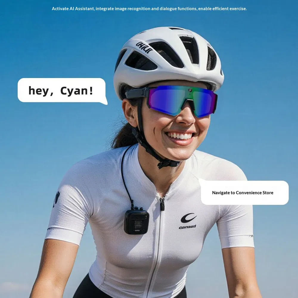 Умные очки V06 с камерой 8Мп, Bluetooth 5.3, оранжево-красные